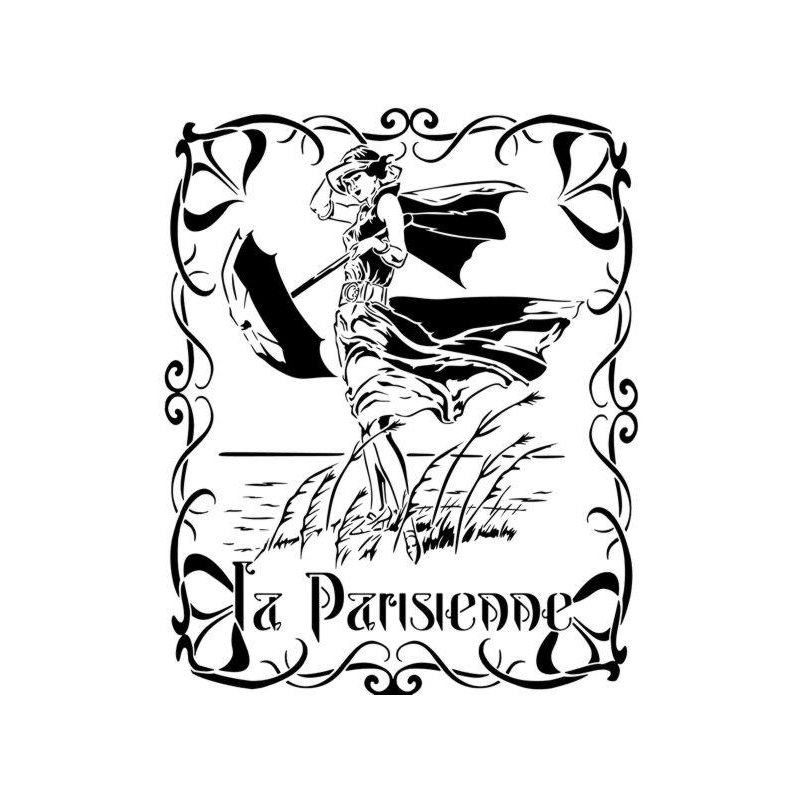 Tête de femme style Art Déco sur pochoir plastique réutilisable