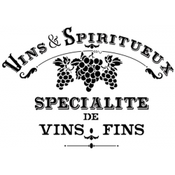 Pochoir d'enseigne vintage sur le thème des Vins et Spiritueux