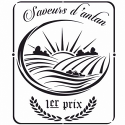 Pochoir "Saveurs d'antan" avec motif de pain