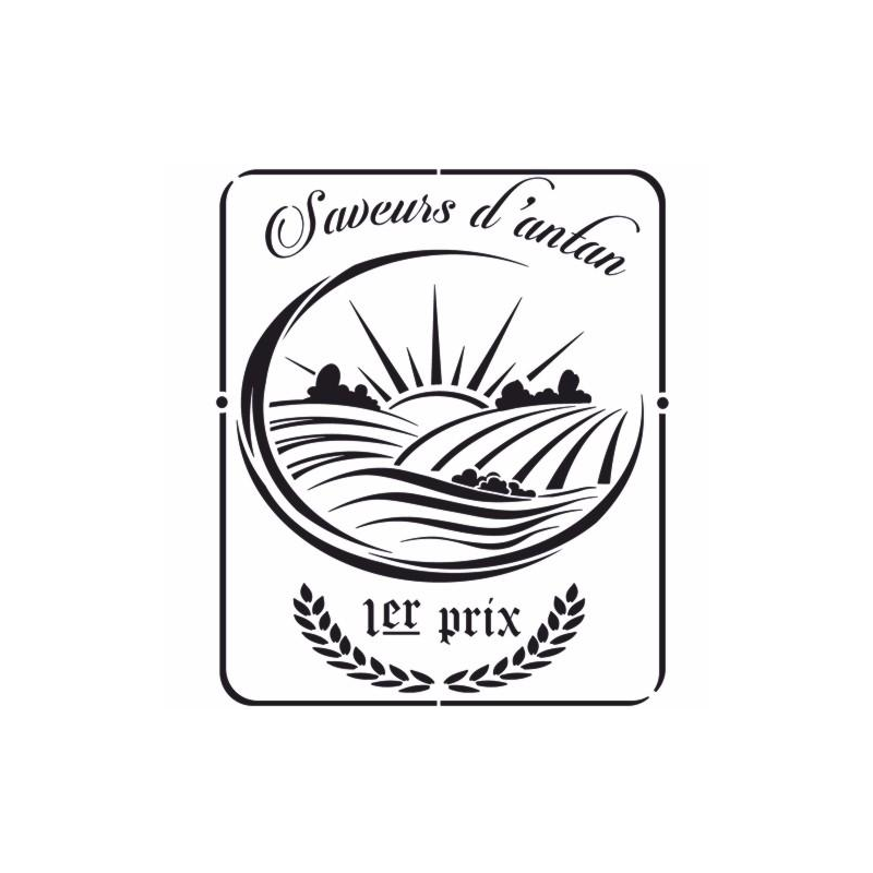 Pochoir "Saveurs d'antan" avec motif de pain