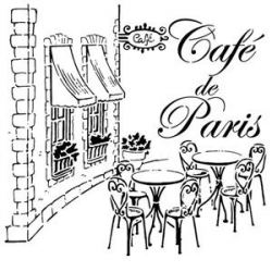 Pochoir d'enseigne de café rétro "Café de Paris" en grandes dimensions