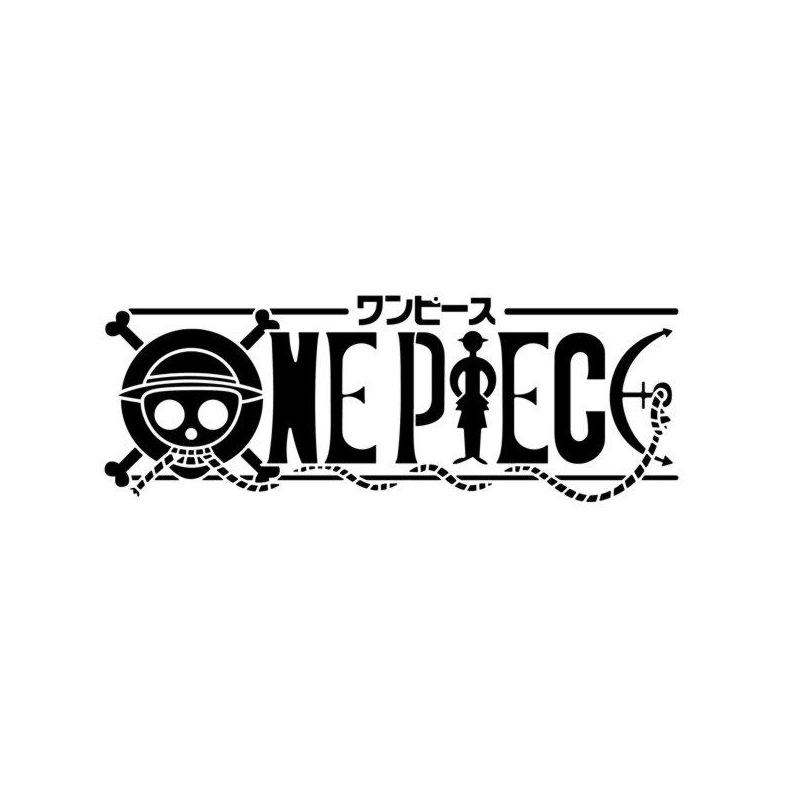 Logo du crâne de One Piece (Jolly Roger) en pochoir à deux couches