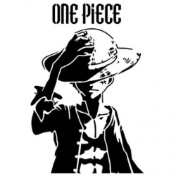 Pochoir de la silhouette du personnage principal du manga One Piece