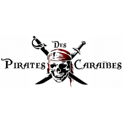 Logo du crâne avec bandeau et épées croisées du film Pirates des Caraïbes