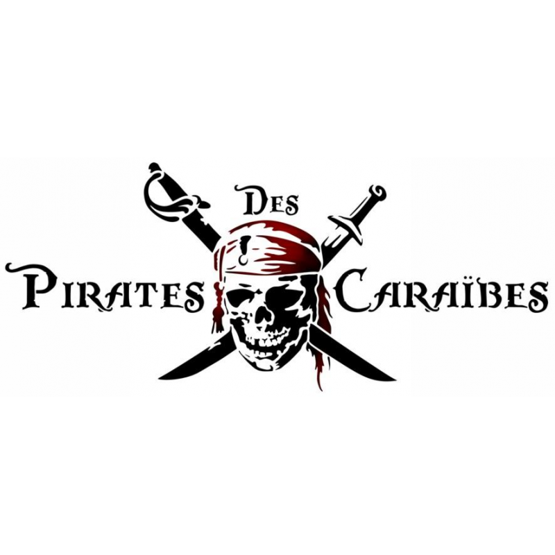 Logo du crâne avec bandeau et épées croisées du film Pirates des Caraïbes