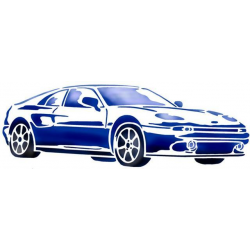 Silhouette de la voiture de sport française Venturi en pochoir à peindre