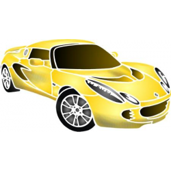 Silhouette de la voiture de sport britannique Lotus en pochoir