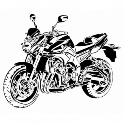Silhouette de la moto Yamaha FZ8 en pochoir à peindre