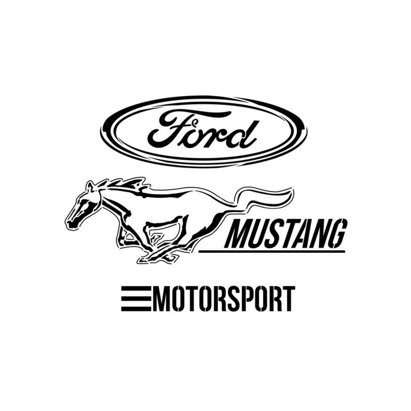 Ensemble de motifs et logos sur le thème Ford Mustang en pochoir