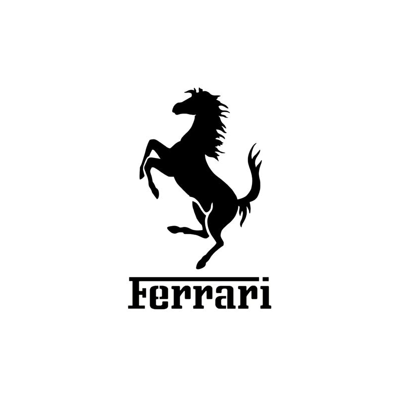 Logo du cheval cabré de la marque automobile Ferrari en pochoir