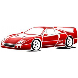 Silhouette de la voiture de sport Ferrari en pochoir à peindre