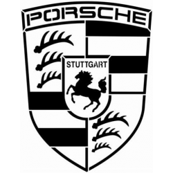 Logo blason de la marque automobile Porsche en pochoir