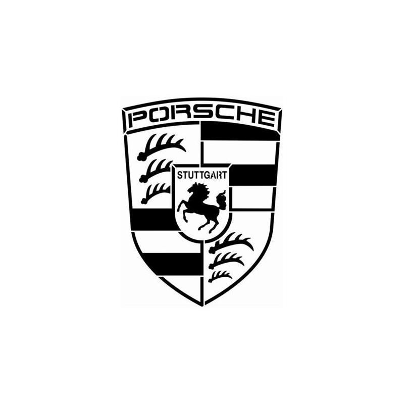 Logo blason de la marque automobile Porsche en pochoir