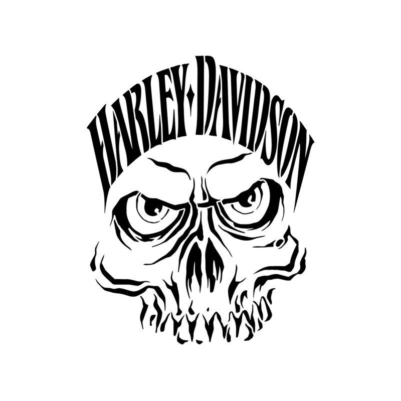 Tête de mort (skull) de Harley Davidson en pochoir