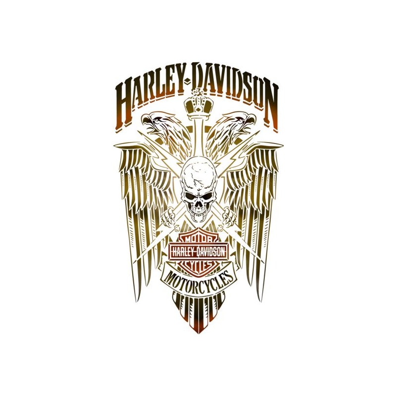 Motif d'aigles et de crâne Harley Davidson en pochoir