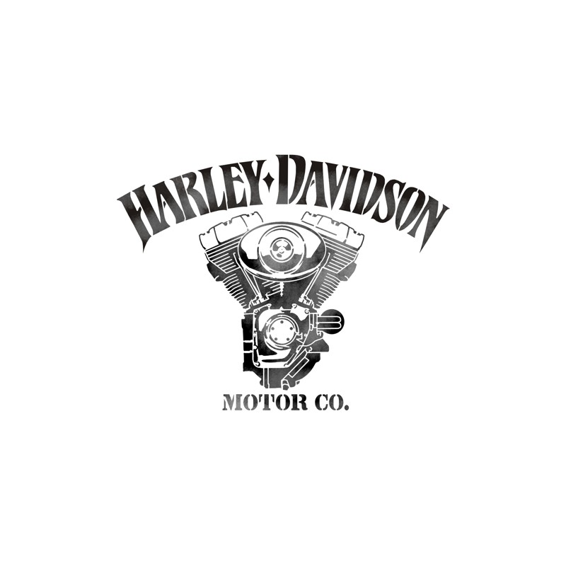 Silhouette du moteur V-Twin Harley Davidson en pochoir