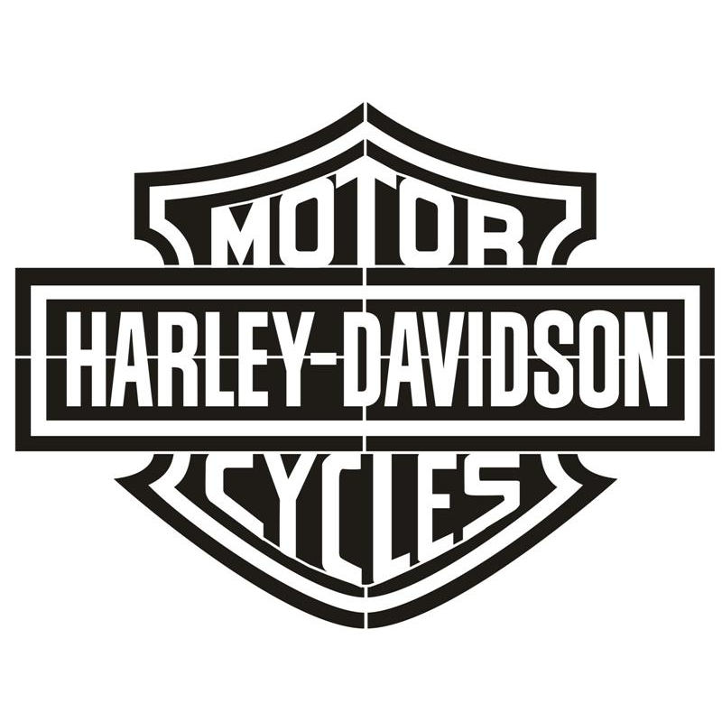 Lettrage de la marque Harley Davidson Motor Cycles en pochoir 400 microns