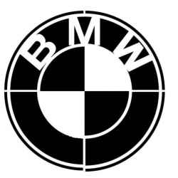 Logo rond de la marque automobile BMW en pochoir