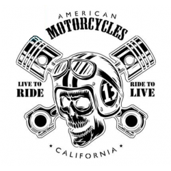 Lettrage American Motorcycles en pochoir à peindre