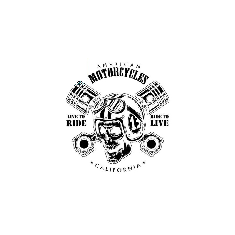 Lettrage American Motorcycles en pochoir à peindre