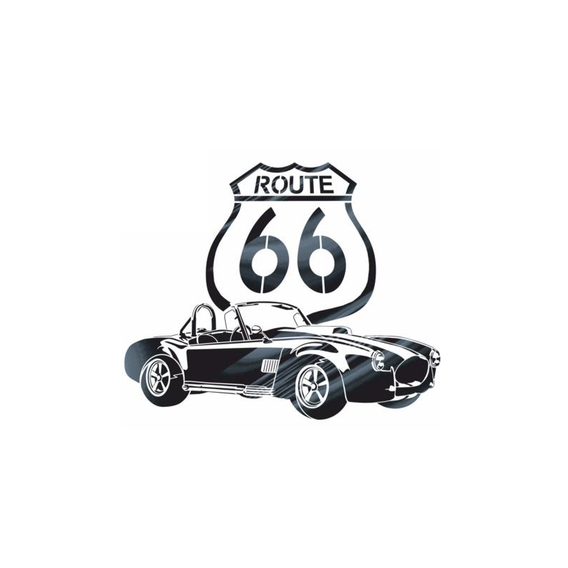 Blason Route 66 combiné à la voiture AC Cobra en pochoir
