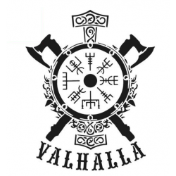 Logo tribal "Valhalla Viking" en pochoir réutilisable