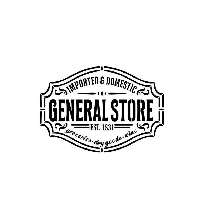 Pochoir d'une enseigne style américain "General Store"