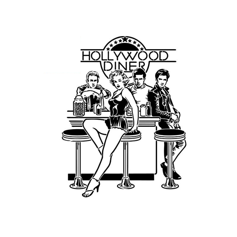 Enseigne "Hollywood Diner" avec étoiles