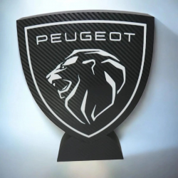 Lampe LED 3D Peugeot Lightbox, Logo Peugeot, Déco auto élégance