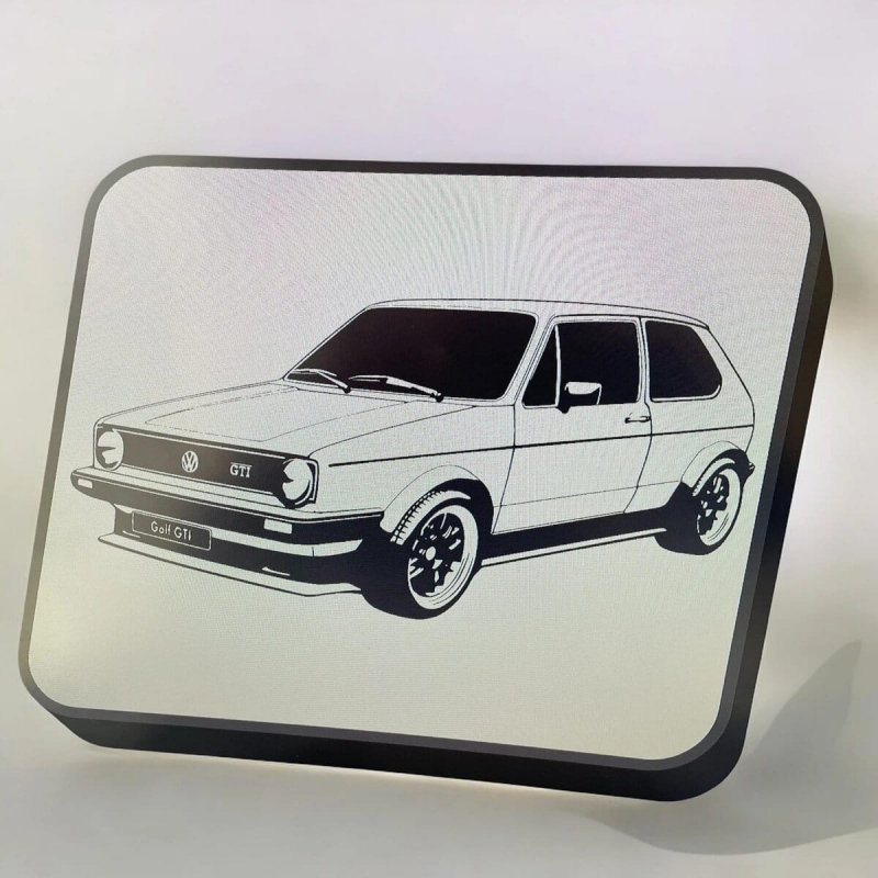 Lampe LED 3D Golf GTI Lightbox