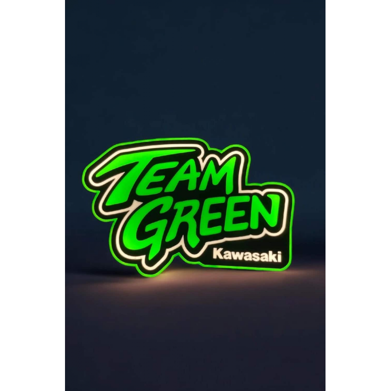 Lampe LED 3D Team Green Kawasaki