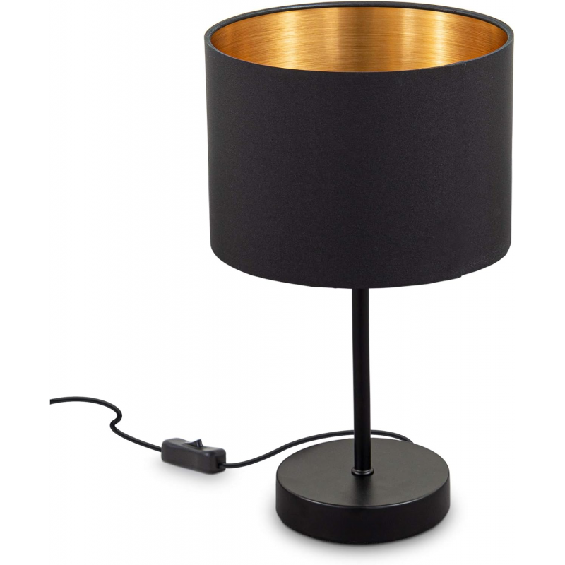 Lampe dorée et noire rétro
