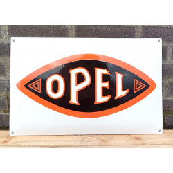Plaque émaillée Opel orange