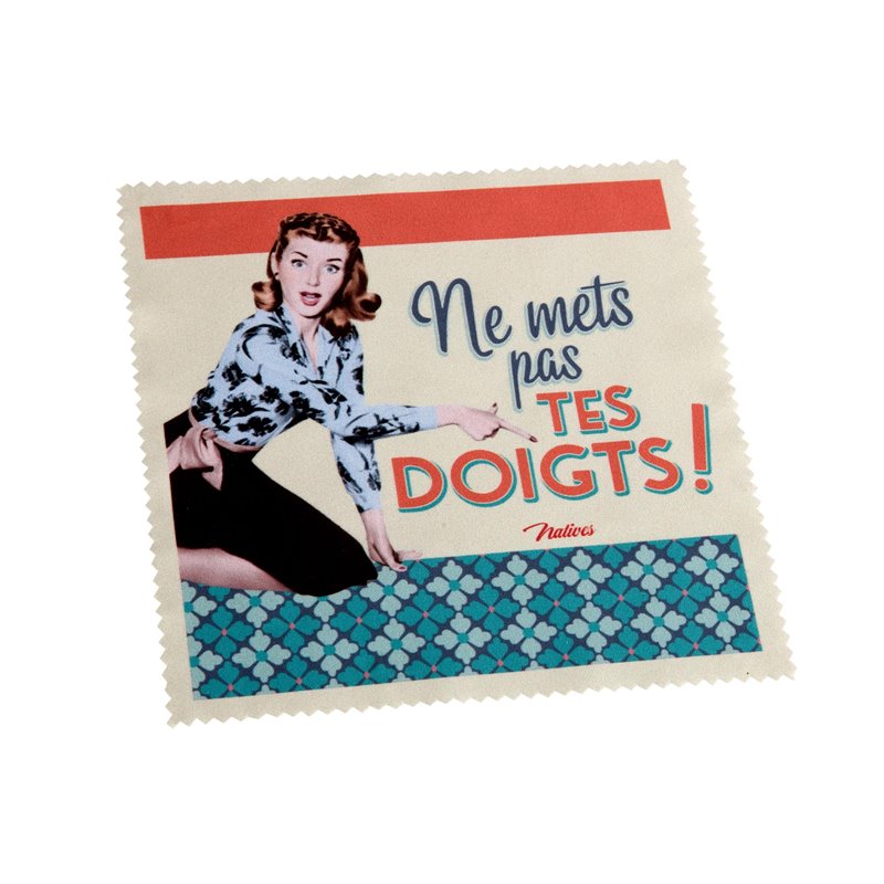 Chiffonnette "Ne mets pas tes doigts" - vintage humour 50's