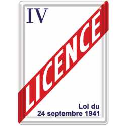 Plaque Métal Licence IV
