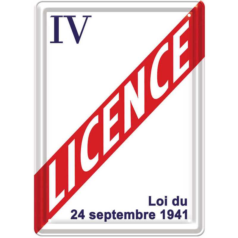 Plaque Métal Licence IV Plaque Métal Licence IV
