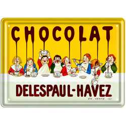 Plaque Métal 15 x 21 cm "Chocolat Delespaul".
