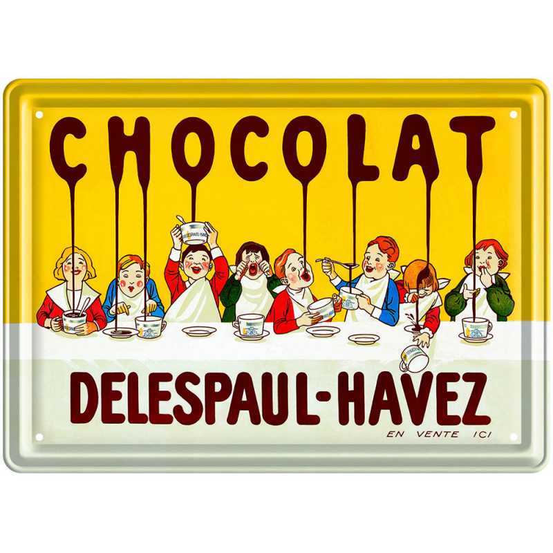 Plaque Métal 15 x 21 cm "Chocolat Delespaul". Plaque Métal 15 x 21 cm "Chocolat Delespaul".