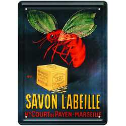 Plaque métal  publicitaire "Savon l'Abeille" .