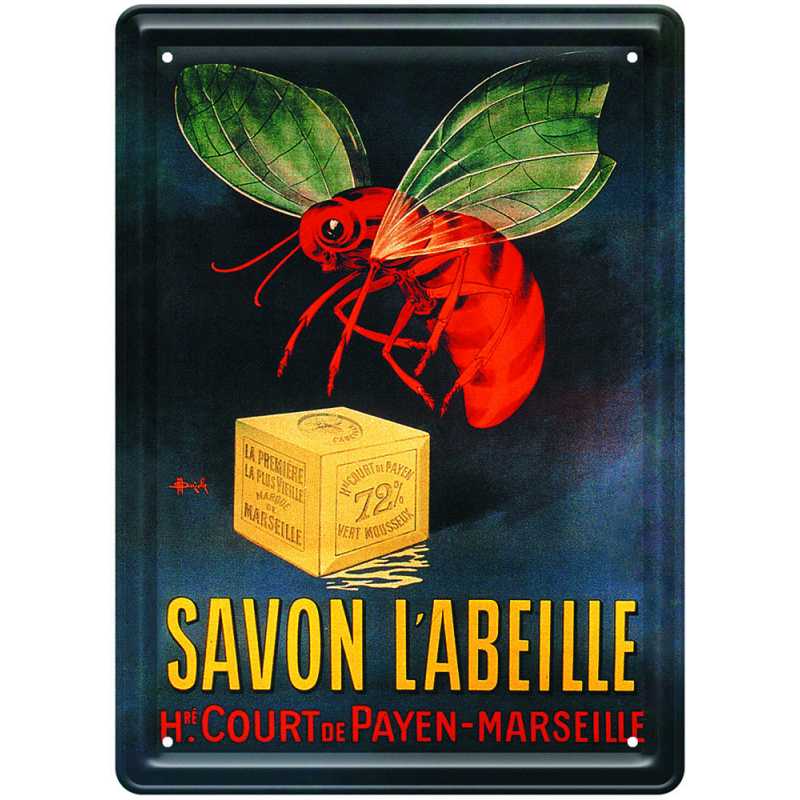 Plaque métal  publicitaire "Savon l'Abeille" .