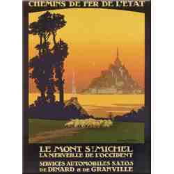 Plaque métal "Excursions au Mont-Saint-Michel" - 15 x 21