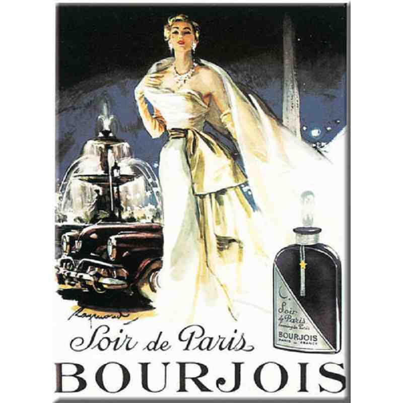 Plaque Métal Rétro "Soir De Paris - Parfum Bourjois" 15-x-20
